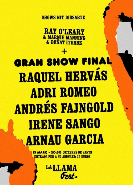 Cartel de los shows de noche de 2026: Sábado 14 de marzo